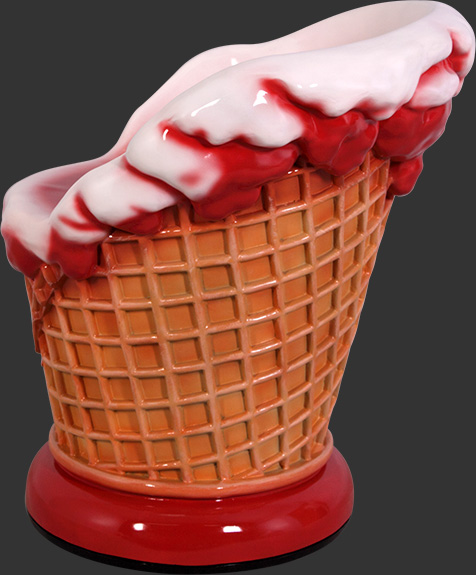 Fiberglass Strawberry Flavor Ice Cream Chair