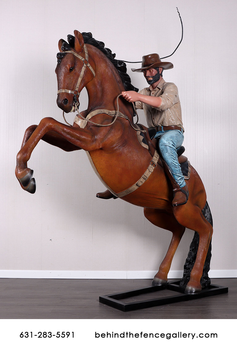 Cowboy Riding Stallion Statue Cowboy Riding Stallion Statue