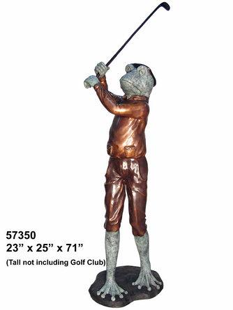 Bronze Frog Golfer