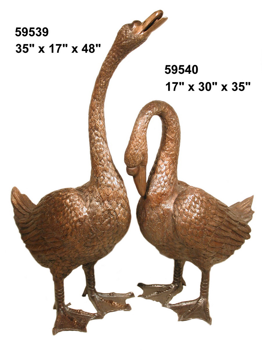 Life Size Bronze Pair of Geese Life Size Bronze Pair of Geese