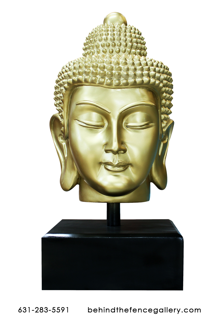 Gold Buddha Head on Base Gold Buddha Head on Base