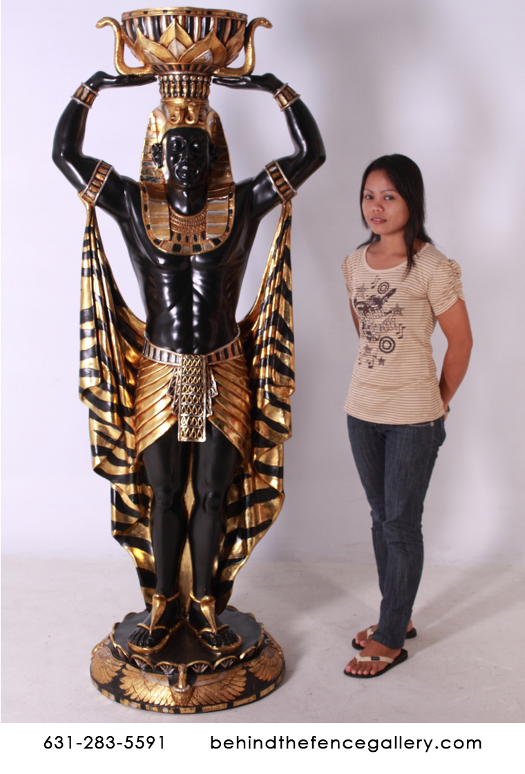 Egyptian Male Plant Pot Holder Life Size Statue Egyptian Male Plant Pot Holder Life Size Statue