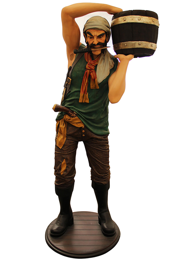 PIRATE WITH BARREL STATUE TYPE B PIRATE WITH BARREL STATUE TYPE B