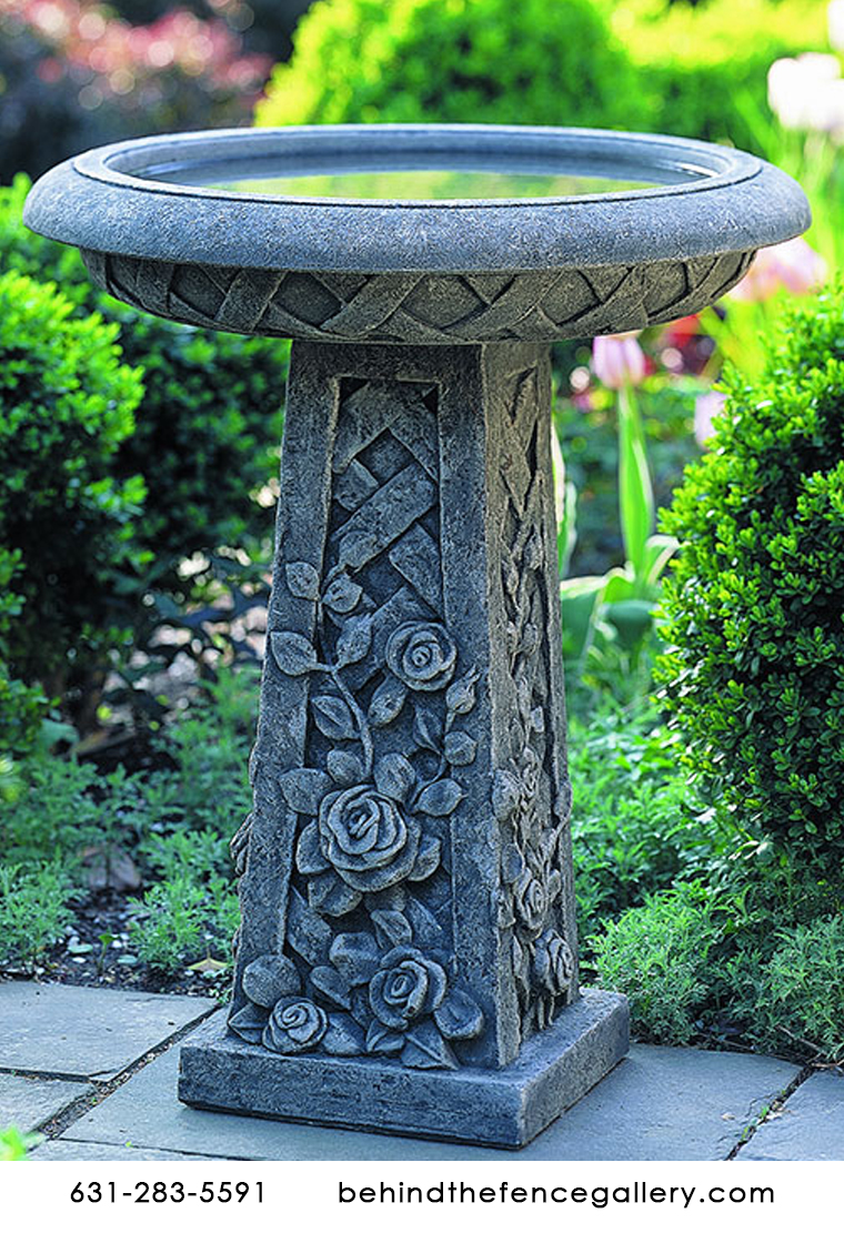 Cast Stone English Rose Birdbath Cast Stone English Rose Birdbath