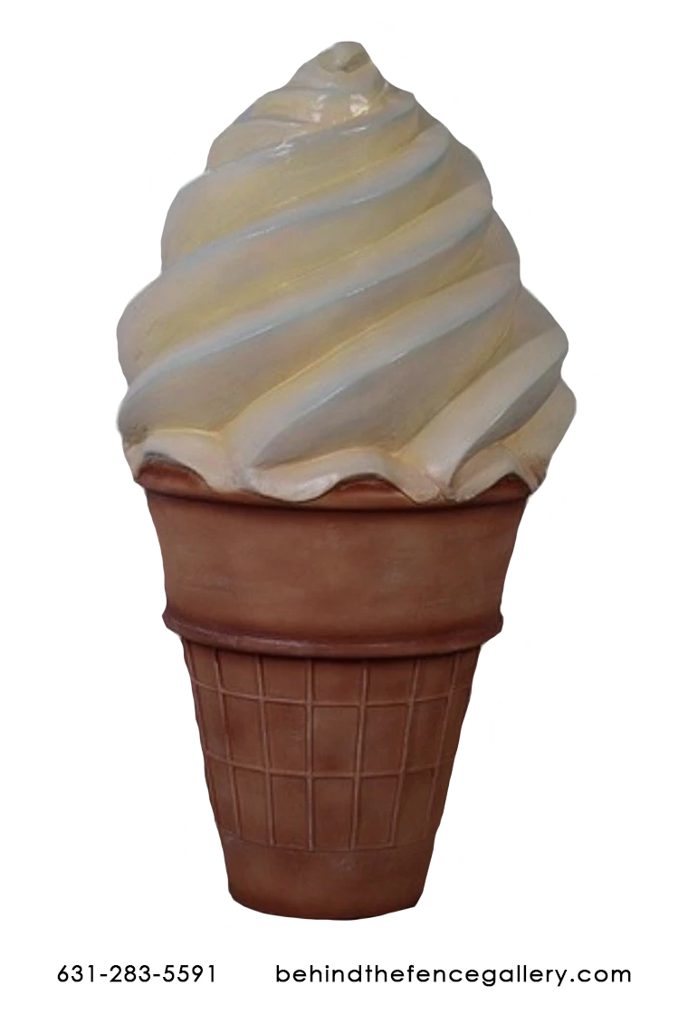 Wafer Cone Soft Serve Vanilla Ice Cream Statue Wafer Cone Soft Serve Vanilla Ice Cream Statue