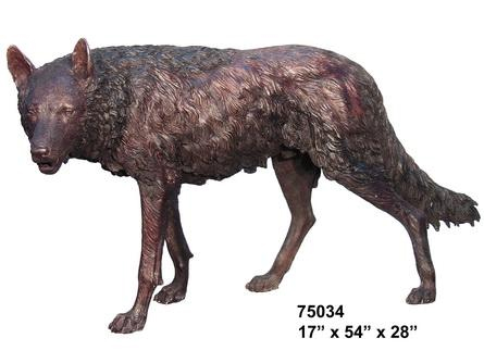 Bronze Standing Wolf Statue Bronze Standing Wolf Statue