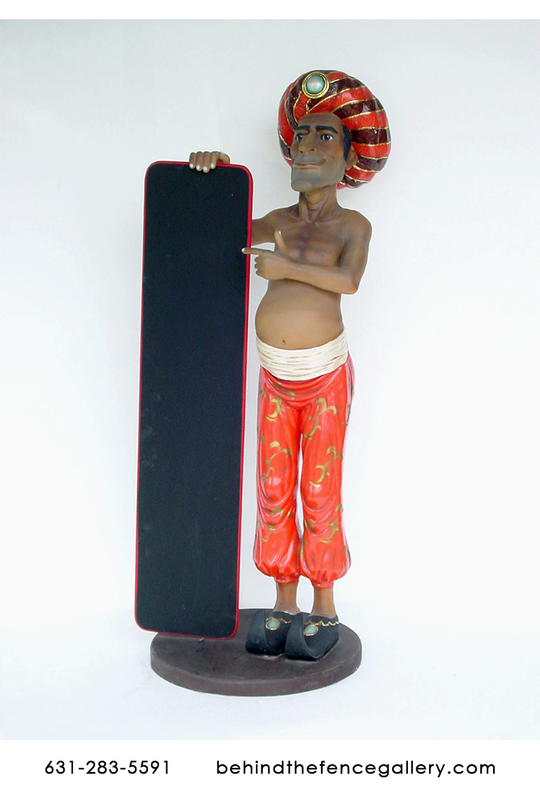 Arabian Genie Statue With Menu  Arabian Genie Statue With Menu