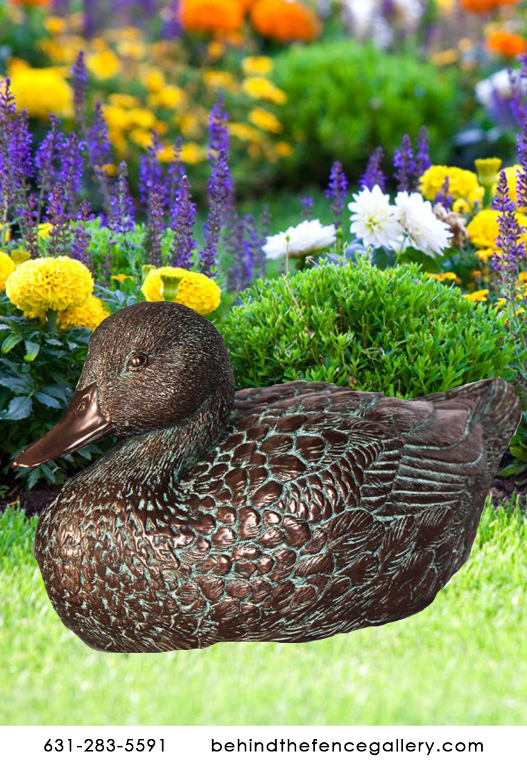 Female Mallard Duck Statue in Bronze Finish Female Mallard Duck Statue in Bronze Finish