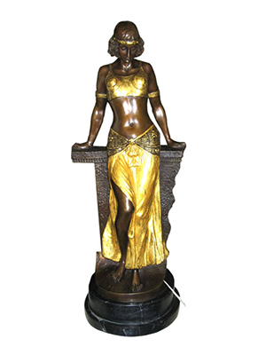 Bronze Belly Dancer with Marble Base Bronze Belly Dancer with Marble Base