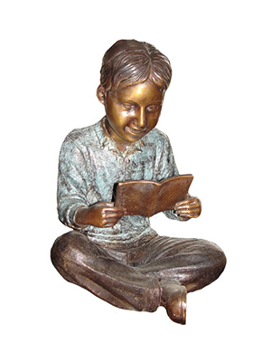 Bronze Boy Reading Book Bronze Boy Reading Book