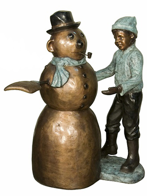 Bronze Boy Playing with a Snowman Bronze Boy Playing with a Snowman