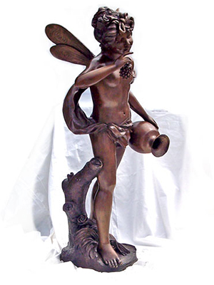 Bronze Cherub with Pot Bronze Cherub with Pot