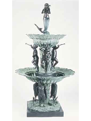 Bronze Classic Fountain with Mermaid on a Top Bronze Classic Fountain with Mermaid on a Top