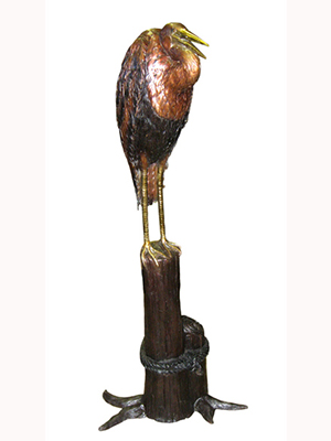 Bronze Crane On Tree Bronze Crane On Tree