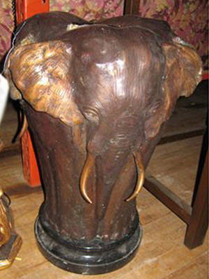 Bronze Elephant Umbrella , Cane or Planter