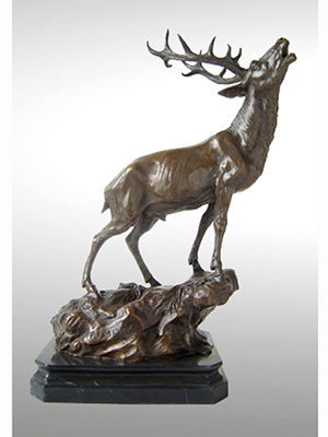 Bronze Elk with marble Base