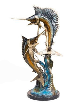 Bronze Sword Fish On Coral Bronze Sword Fish On Coral