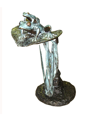 Bronze 2 Frogs on Lotus Leaf Bronze 2 Frogs on Lotus Leaf