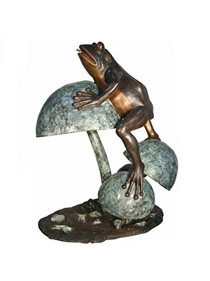 Bronze Frog on Mushrooms Fountain Bronze Frog on Mushrooms Fountain