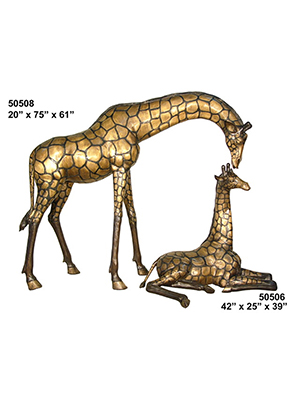 Bronze Giraffe Mother & Child Statues Bronze Giraffe Mother & Child Statues
