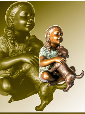 Bronze Girl with Dog Bronze Girl with Dog