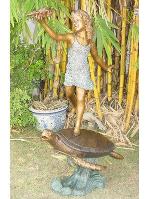 Bronze Girl on Turtle