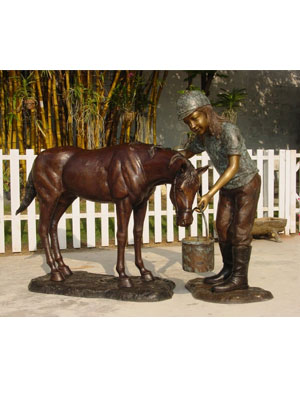 Bronze Girl with Horse