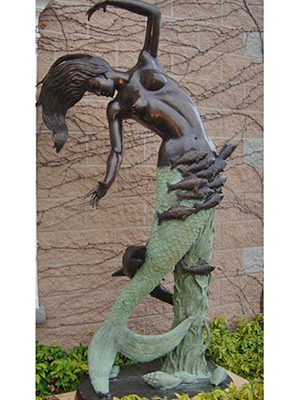 Bronze Mermaid Swimming with the Fish Bronze Mermaid Swimming with the Fish