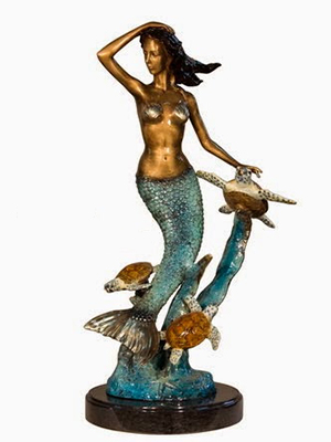 Bronze Mermaid with Turtles Bronze Mermaid with Turtles