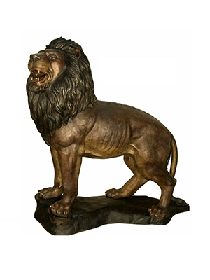 Bronze Standing Lion on Base Bronze Standing Lion on Base