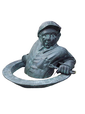 Bronze " Utility worker in a Man-hole " Bronze " Utility worker in a Man-hole "