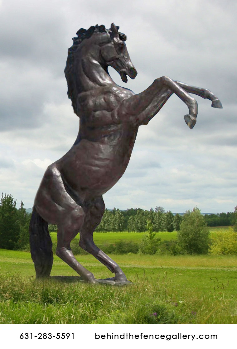 Bronze Rearing Horse Statue 8 1/2 Feet Tall Bronze Rearing Horse Statue 8 1/2 Feet Tall