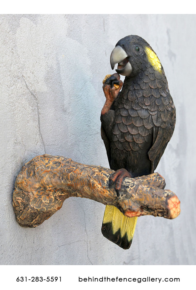 Cockatoo Black&Yellow Statue