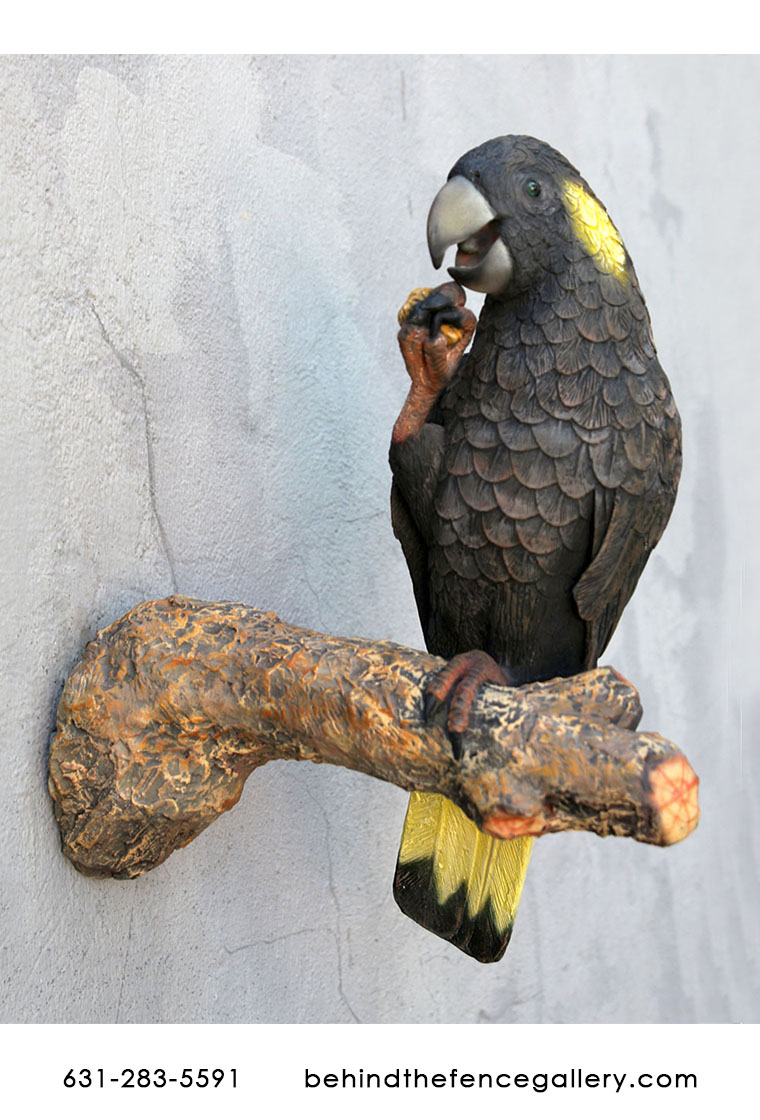 Cockatoo Black&Yellow Statue Cockatoo Black&Yellow Statue