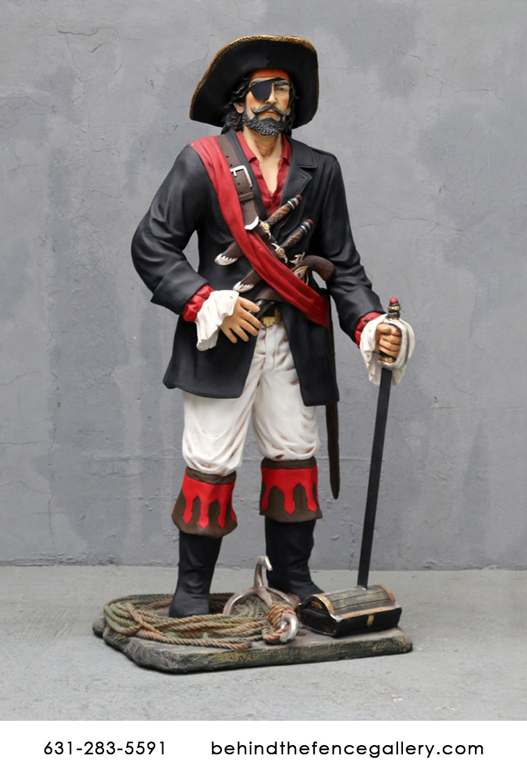 Captain Pirate Standing Statue - 6Ft. Captain Pirate Standing Statue - 6Ft.