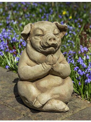 Zen Pig Animal Statue Cast Stone Garden Sculpture Zen Pig Animal Statue Cast Stone Garden Sculpture