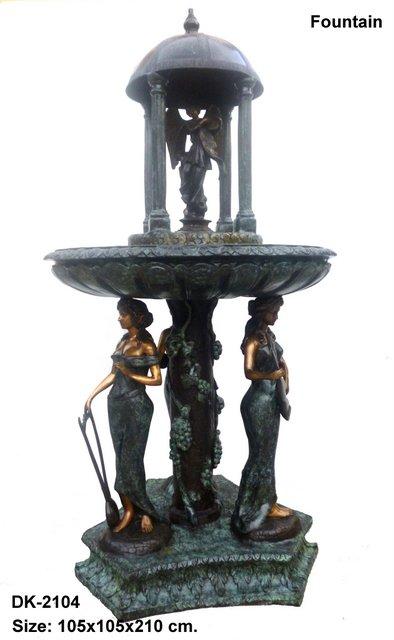 Dome Fountain with 3 Ladies on Base Dome Fountain with 3 Ladies on Base