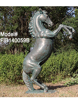 Rearing Bronze Finish Horse 8 Ft. Statue