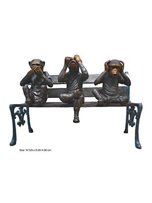 3 Monkeys on Bench 3 Monkeys on Bench