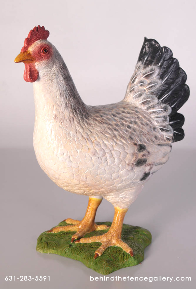 White Chicken Hen Farm Prop Decor Statue White Chicken Hen Farm Prop Decor Statue
