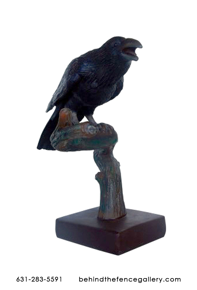 Raven on Branch Statue 1