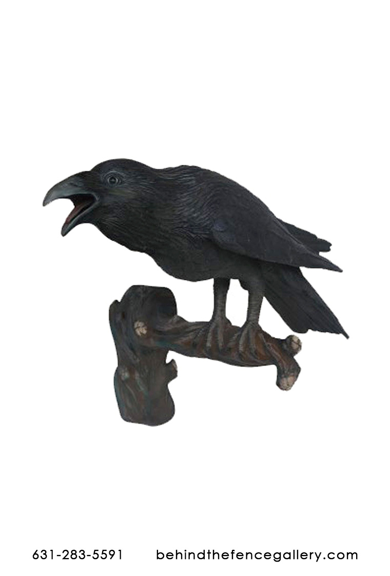 Raven on Branch Wall Mount Raven on Branch Wall Mount