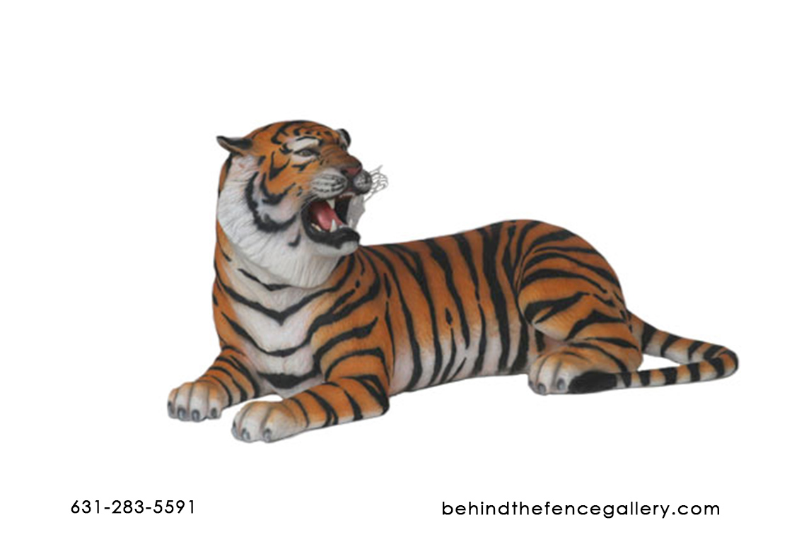 Tiger Statue Lying Down With Open Mouth Tiger Statue Lying Down With Open Mouth