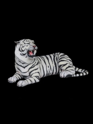 White Tiger Statue Lying Down With Open Mouth White Tiger Statue Lying Down With Open Mouth