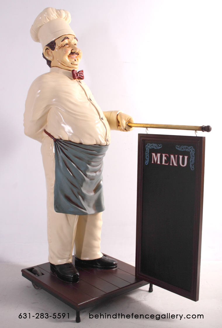 Cook Statue with Menu Board - 5 ft. Cook Statue with Menu Board - 5 ft.