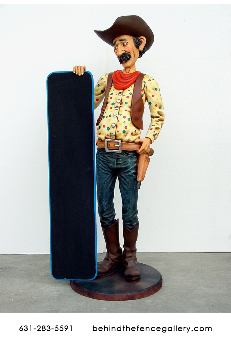 Cowboy Statue With Menu  Cowboy Statue With Menu