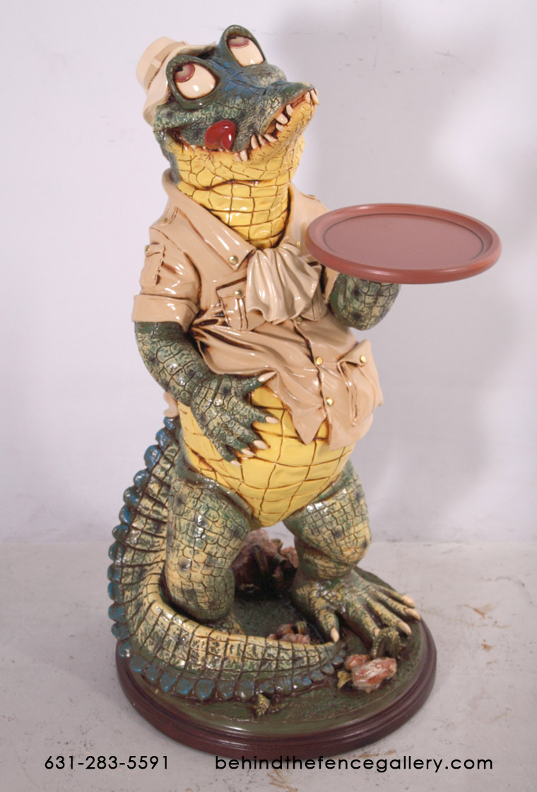 Crocodile Butler Statue - 3ft. Crocodile Butler Statue - 3ft.