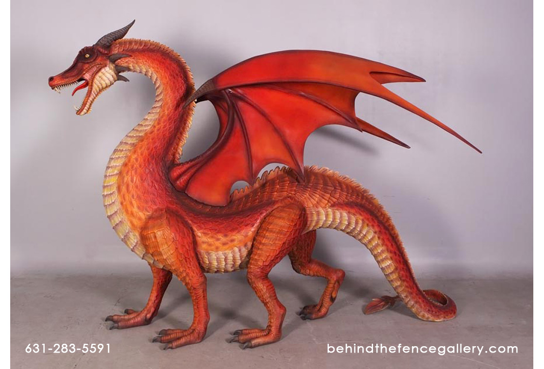 Dragon Standing 6.5 Ft. Statue Medieval Prop Dragon Standing 6.5 Ft. Statue Medieval Prop