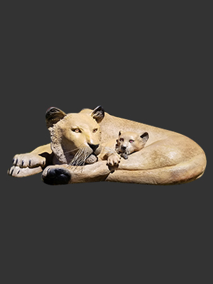 Lioness with Cub Statue Safari Theme Lioness with Cub Statue Safari Theme