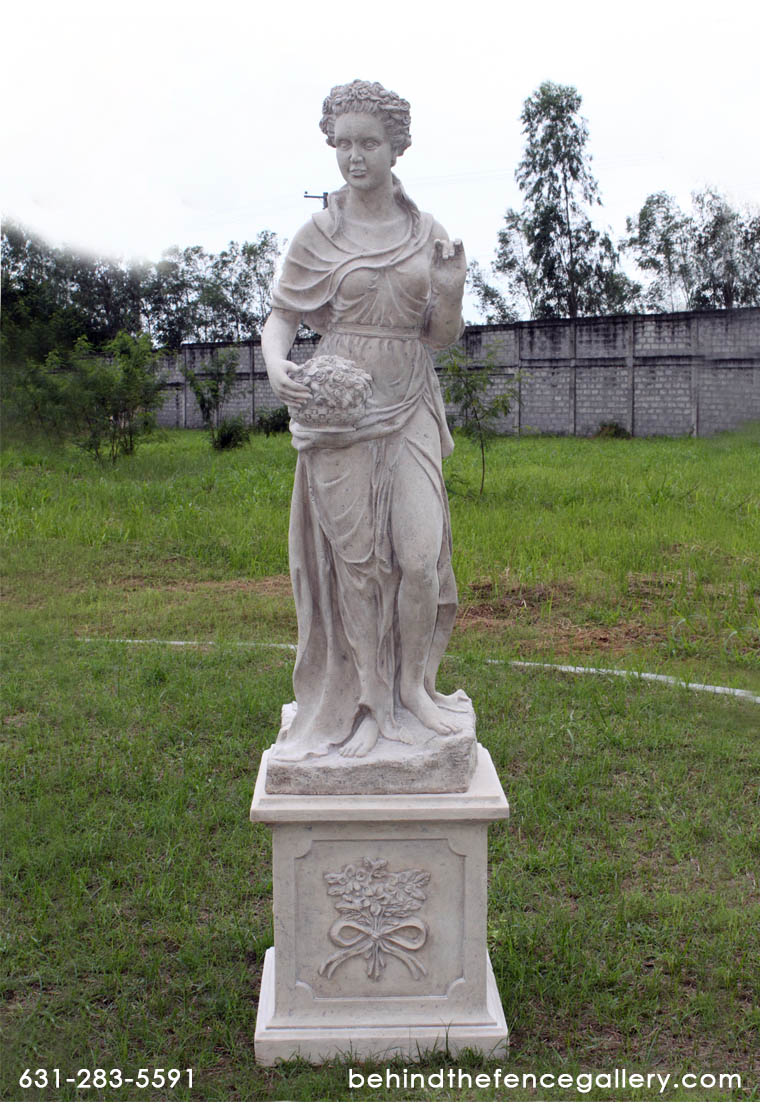 Four Seasons - Lady Spring Statue With Base